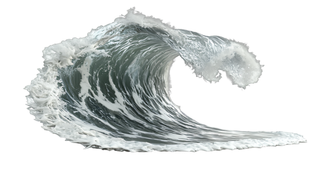 a 3d wave made to look like white water PNG image, PNG file, Generative art.