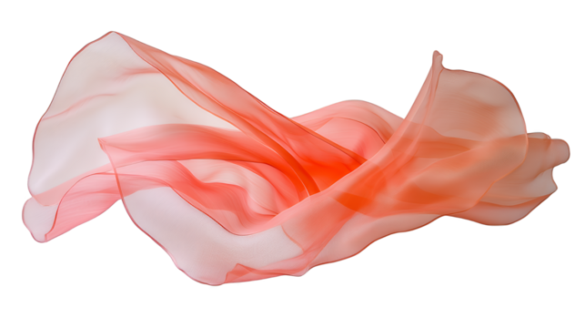 a white satin ribbon flowing in the wind on a transparent background, PNG image, PNG file, Generative art.