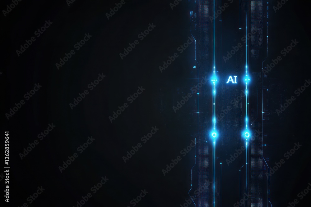 Aufkleber futuristic ai interface with glowing elements