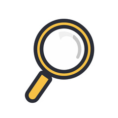 Magnifying glass icon, search icon Vector Illustration, Magnifying glass set, Zoom symbol,  zoom lens sign, scan search symbol isolated, search symbol for web icons flat vector illustration.