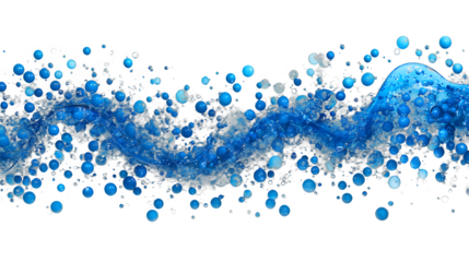 an animation of a blue liquid with bubbles on a transparent background, PNG image, PNG file, Generative art.