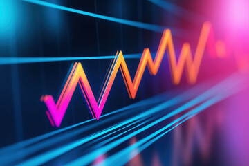 Fototapeta premium Colorful abstract graph depicting growth, success, and financial progress in a digital world.
