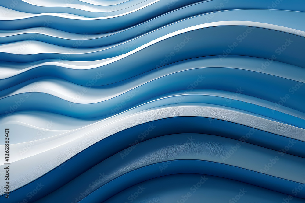 Aufkleber abstract blue wave patterns creating a soothing visual effect, ideal for backgrounds or designs