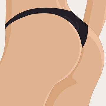 Minimalist Illustration of a Woman&rsquo;s Butt Wearing Black Underwear