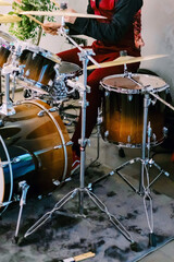 Close-up of drums, rock music