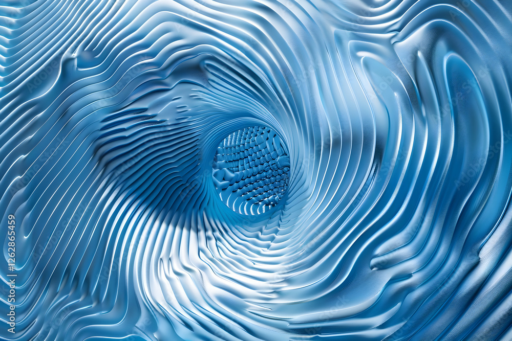Poster abstract blue wave pattern creating a sense of depth and fluidity, ideal for backgrounds