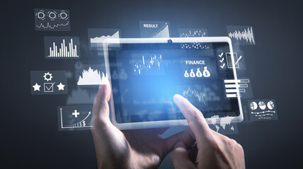 Business graphs and charts. Financial growth charts