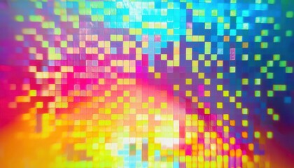 vibrant pixelated holographic gradient background for digital design and creative projects with iridescent tiles

