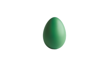 a single green egg against a transparent background, PNG image, PNG file, Generative art.