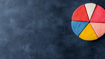 Colorful Pie Chart On Dark Gray Background