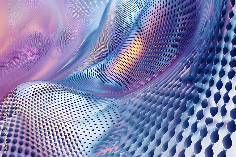 Poster abstract wave pattern in vibrant colors, creating a sense of fluid motion and depth
