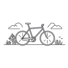 Fototapeta premium Simple and Cute 2D Flat Bicycle Vector Illustration in Minimalist Cartoon Style