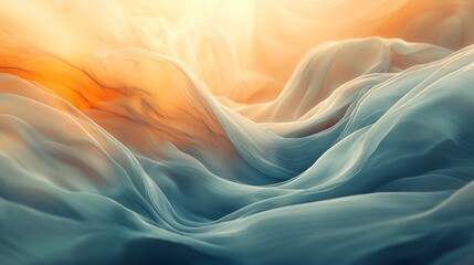 Obraz premium Abstract flowing fabric, sunset hues, soft texture, design background