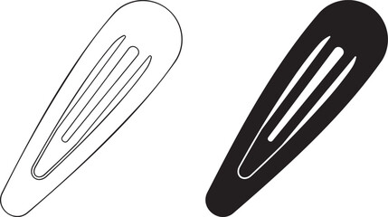 barrette or Hair clip icon set