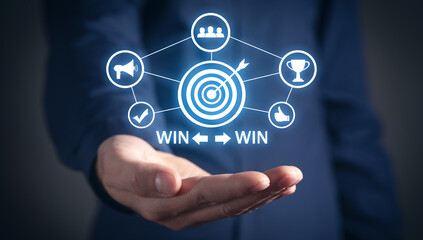 Win win strategy concept. Business