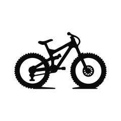 Fototapeta premium logo bike downhill enduro freeride silhouette black icon on white background