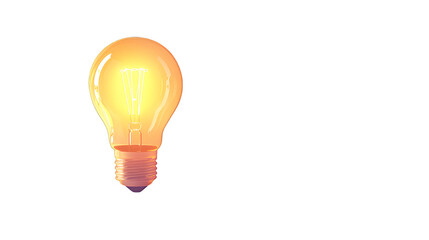 Fototapeta premium a glowing yellow light bulb on a transparent background, PNG image, PNG file, Generative art.