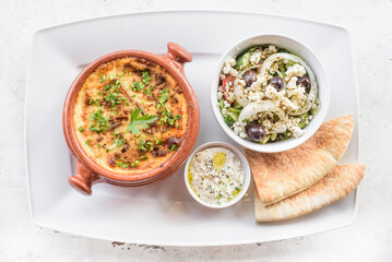 Served food on the table