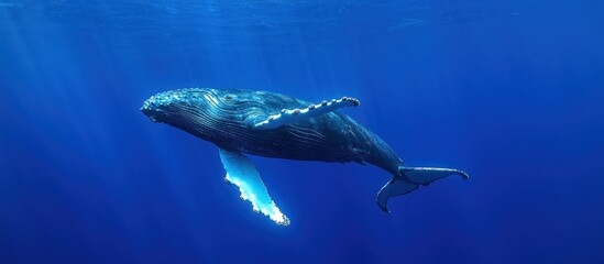 Fototapeta premium Humpback Whale Ocean Sunlight Wildlife