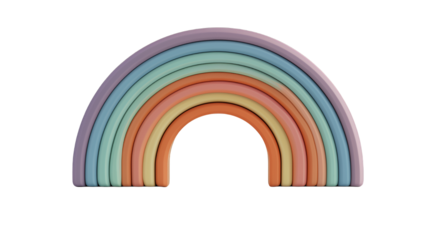 a rainbow appears in the shape of an arch on a transparent background, PNG image, PNG file, Generative art.