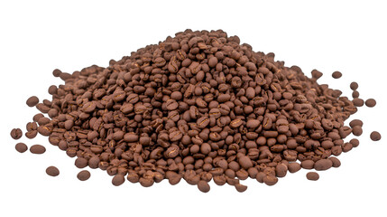a pile of coffee beans on a transparent background, PNG image, PNG file, Generative art.