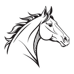 HORSE HEAD SILHOUETTE ICON VECTOR