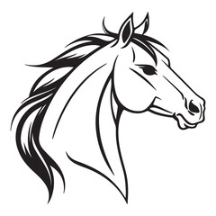 HORSE HEAD SILHOUETTE ICON VECTOR