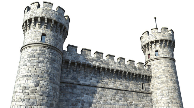 a 3d rendering of a castle on a transparent background, PNG image, PNG file, Generative art.