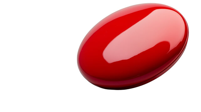 a glossy red button on a transparent background, PNG image, PNG file, Generative art. - Powered by Adobe