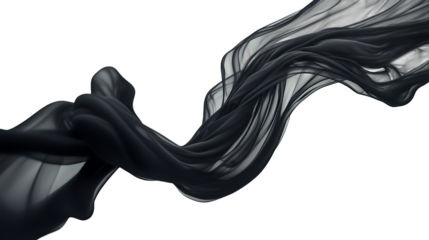 white smoke flowing in the wind on a transparent background, PNG image, PNG file, Generative art.