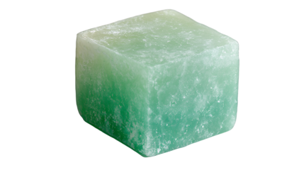 a green cube of soap on a transparent background, PNG image, PNG file, Generative art.