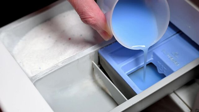 adding fabric softener to washing machine drawer