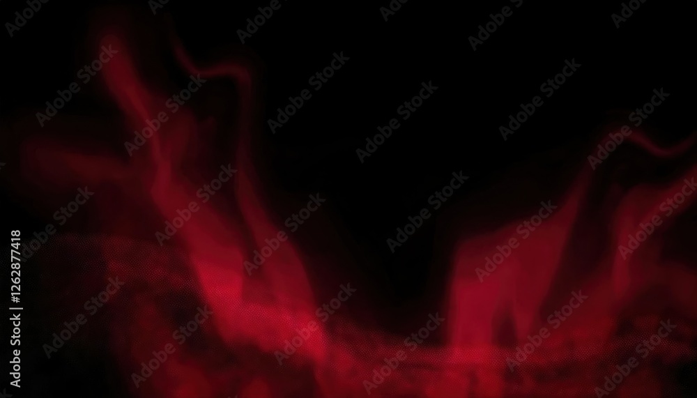 Poster red abstract smoke swirl on dark background for digital art, backgrounds, or sci-fi design with flow