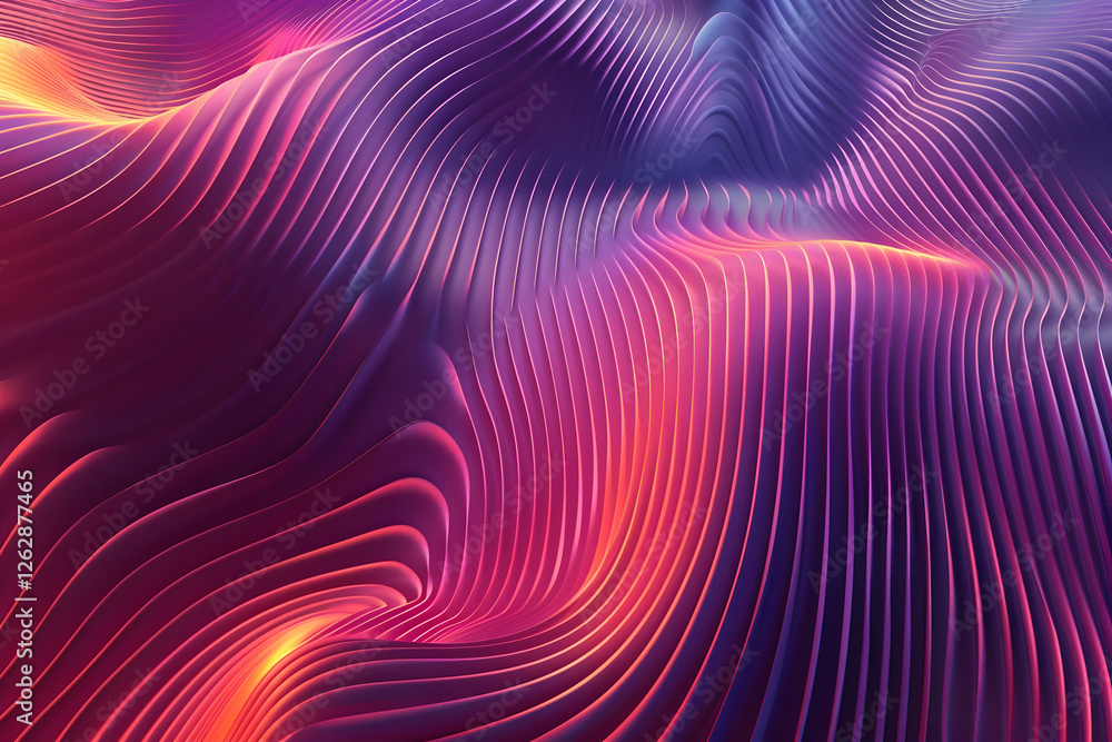 Poster abstract wave patterns in vibrant colors create a dynamic visual experience, evoking motion