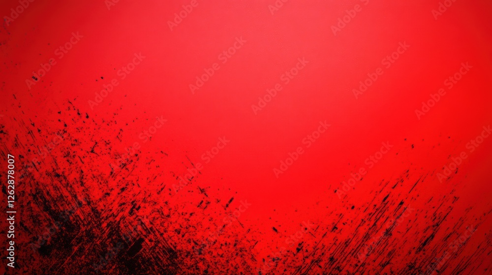 Aufkleber a vibrant red background with a textured, dark edge, creating a dramatic and artistic effect.