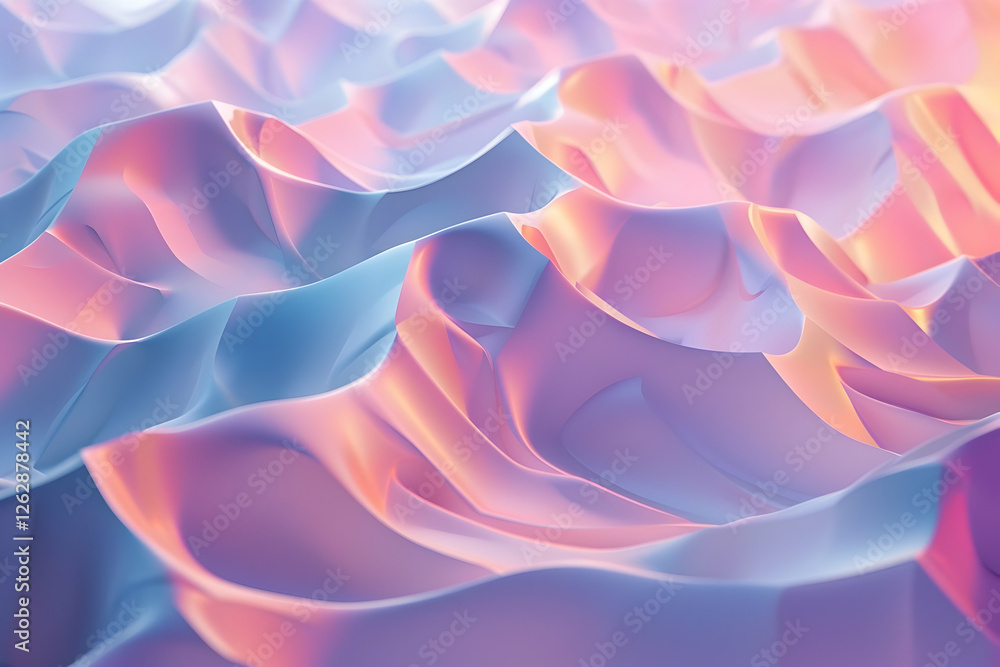 Aufkleber abstract waves of soft pastel colors creating a serene background for creative projects