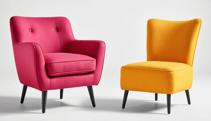 Fototapeta premium arm chair yellow and pink background