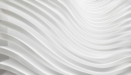Obraz premium wavy white abstract wall pattern with layered 3d texture for modern interior design, architectural backdrop, or minimalist art