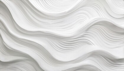 Fototapeta premium wavy white abstract wall pattern with layered 3d texture for modern interior design, architectural backdrop, or minimalist art