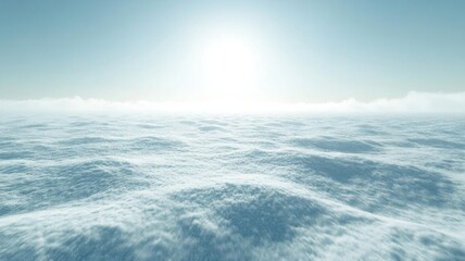 Serene Ocean at Sunrise: Calm Water, Bright Sky