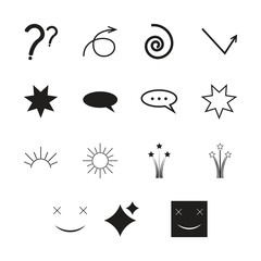 Minimalist Hand-Drawn Symbols and Icons Set