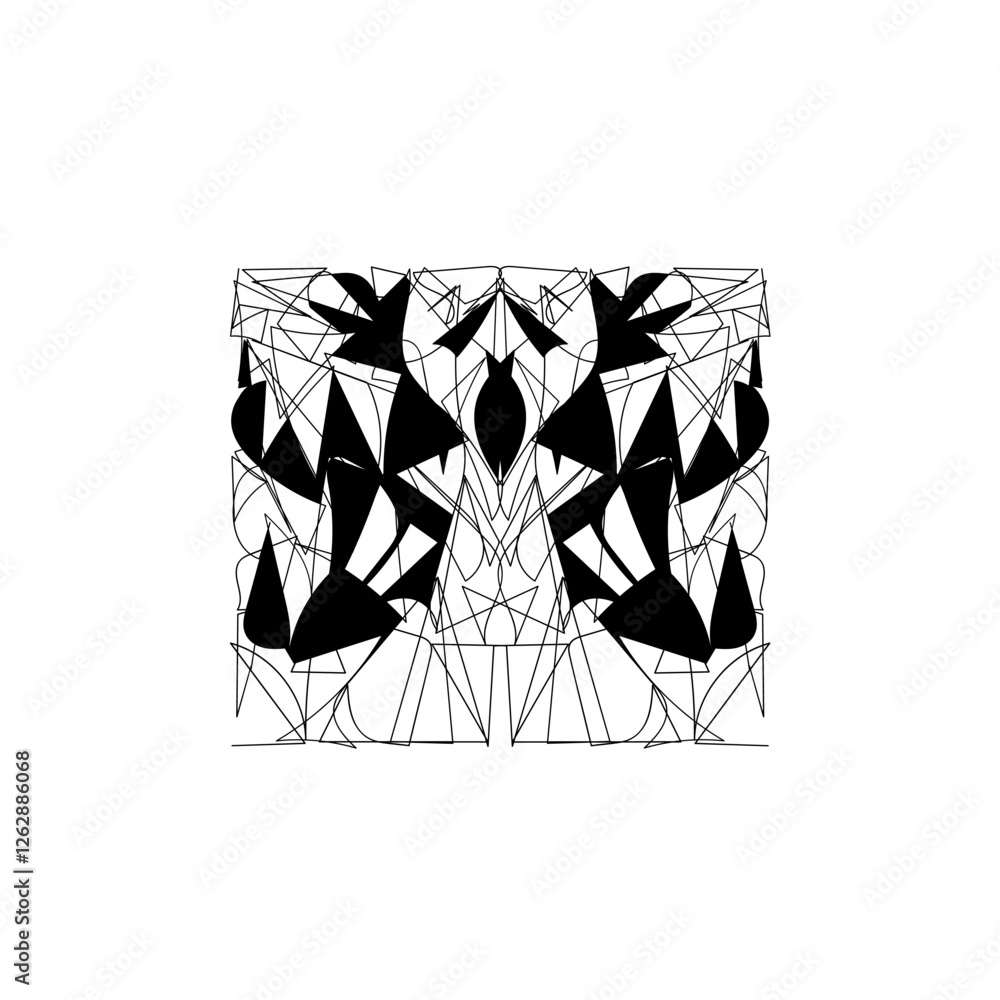 Poster continuous line doodle drawing background image