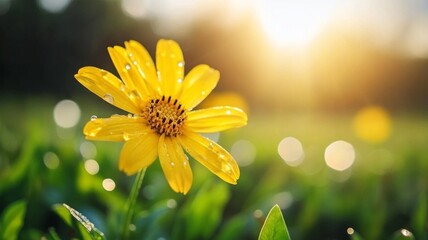 Yellow Flower in Morning Sunlight