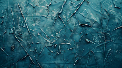 Obraz premium Abstract textured background featuring blue and teal hues with layered paint and scratches, ideal for design projects