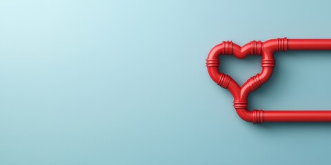 Creative plumbing design heart shape home improvement visual art modern environment close-up conceptual connection