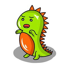 Сhildish pattern with cute dinosaur, baby shower greeting Dinosaurus card. Animal seamless background, cute vector texture for kids bedding, fabric, wallpaper, wrapping paper, textile, t-shirt print