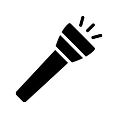 
Illustration showing a black flashlight icon on a white background