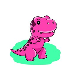 Сhildish pattern with cute dinosaur, baby shower greeting Dinosaurus card. Animal seamless background, cute vector texture for kids bedding, fabric, wallpaper, wrapping paper, textile, t-shirt print