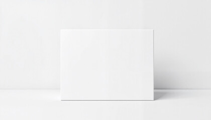 Naklejka premium Blank mockup canvas on minimalist white background