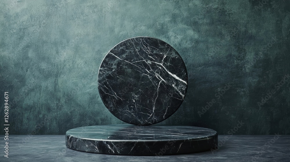 Poster elegant marble platforms on a textured surface create a modern and sophisticated display for product